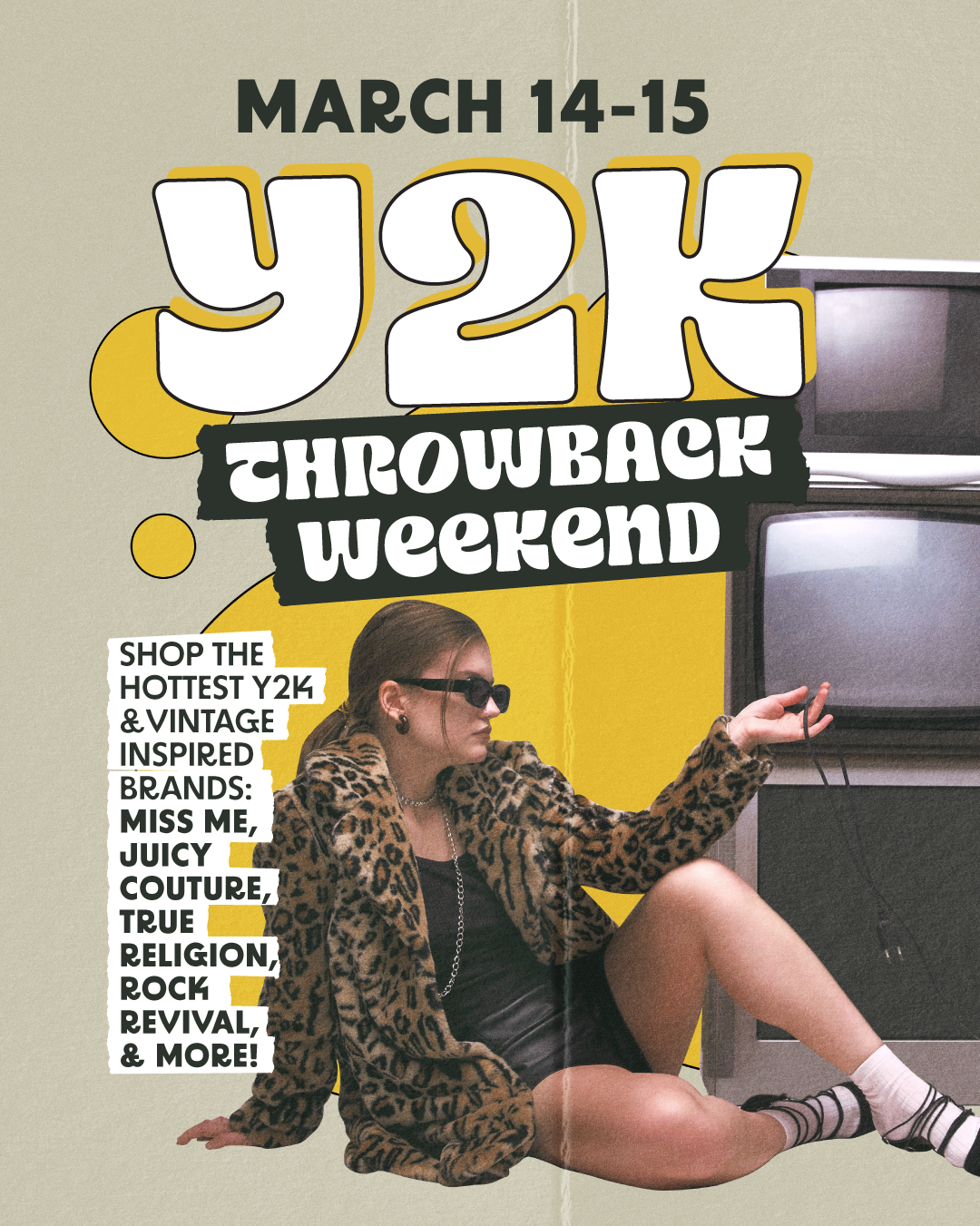 a girl wearing a lepoard print jacket sitting in front of a TV